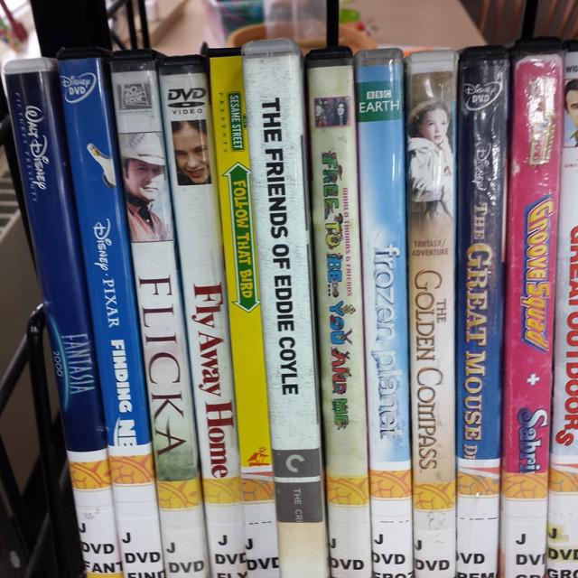 several childrens' DVDs with The Friends of Eddie Coyle stuck in the middle